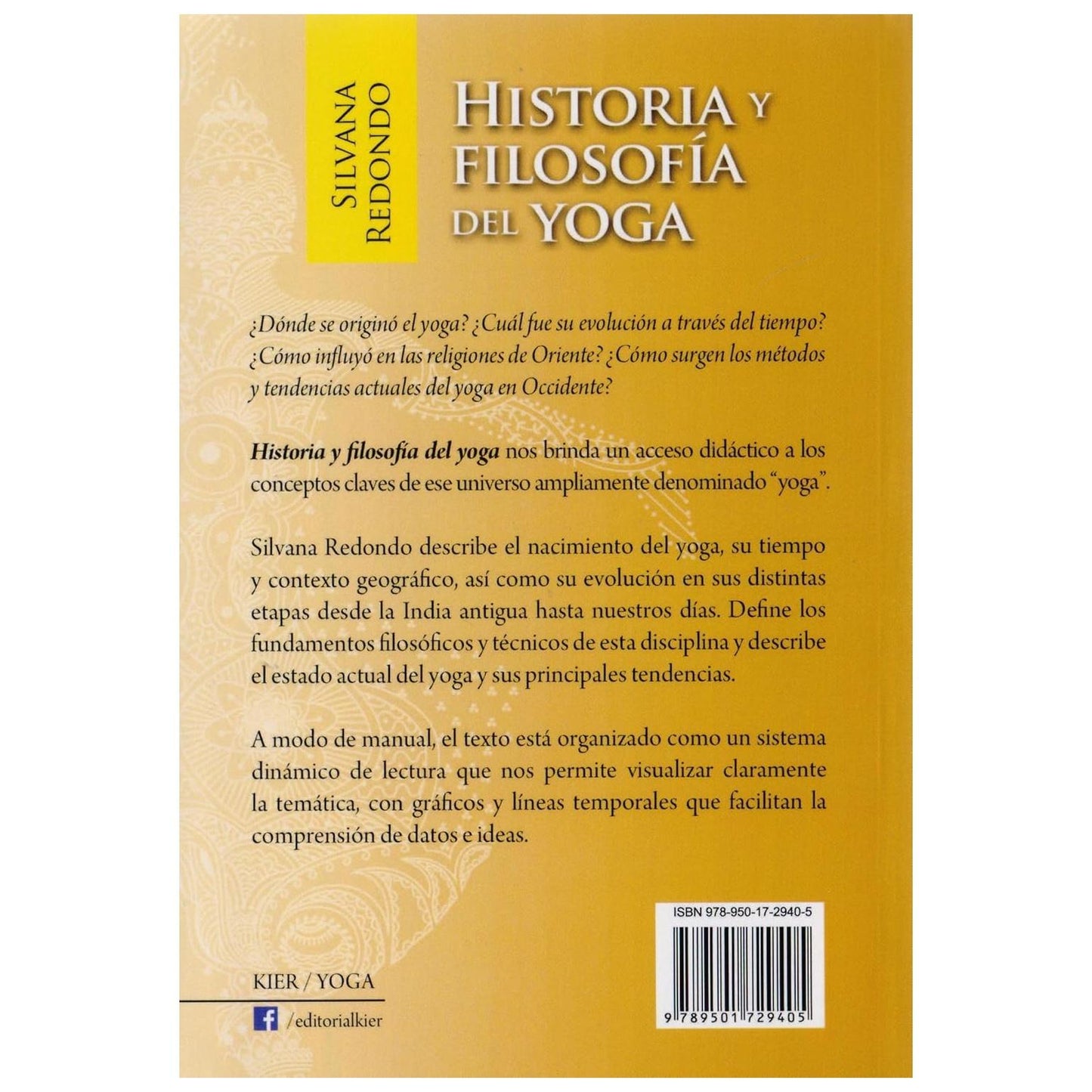 HISTORIA Y FILOSOFIA DEL YOGA (TAPA BLANDA) - SILVANA REDONDO  | LIBRO