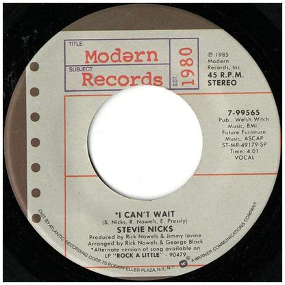 STEVIE NICKS - I CAN'T WAIT | 7" SINGLE USADO