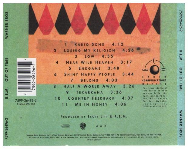 R.E.M. - OUT OF TIME | CD USADO