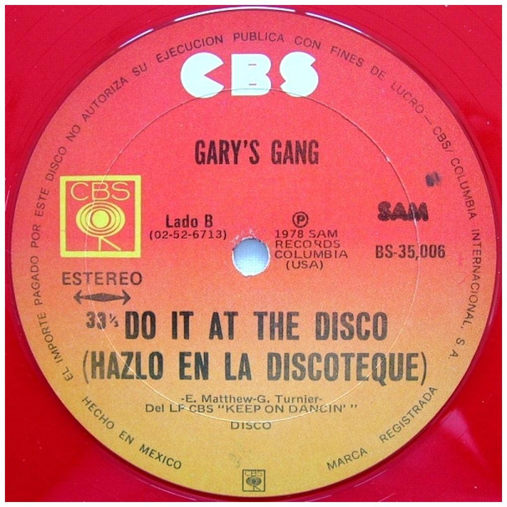 GARY'S GANG - KEEP ON DANCIN'/DO IT AT THE DISCO (RED VINYL) | 12" MAXI SINGLE VINILO USADO