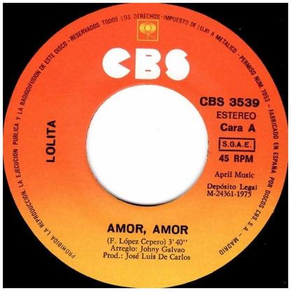 LOLITA - AMOR, AMOR | 7" SINGLE USADO