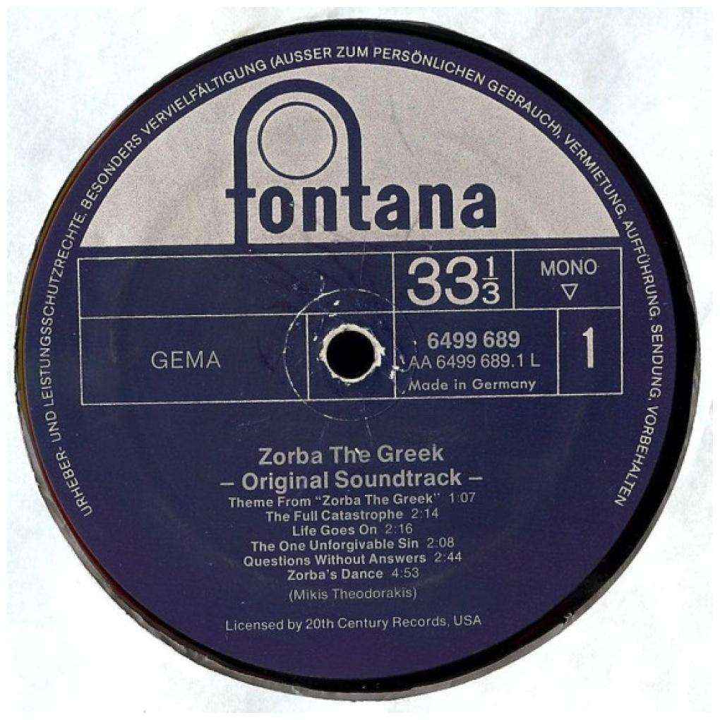 MIKIS THEODORAKIS - ZORBA THE GREEK - O.S.T. | VINILO USADO