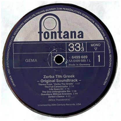 MIKIS THEODORAKIS - ZORBA THE GREEK - O.S.T. | VINILO USADO