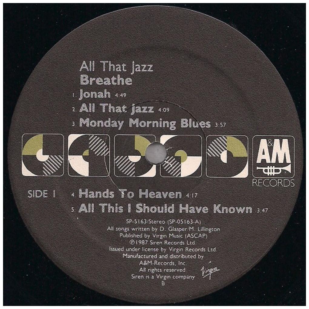 BREATHE - ALL THAT JAZZ (USA VERSION) | VINILO USADO