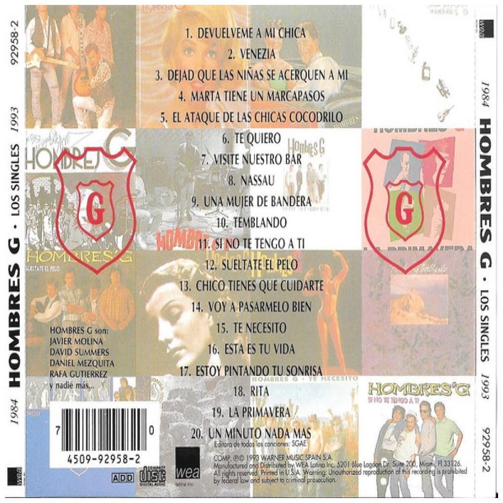 HOMGRES G - LOS SINGLES 1984-1993 | CD