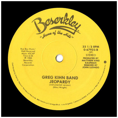 GREG KIHN BAND - JEOPARDY | 12'' MAXI SINGLE USADO