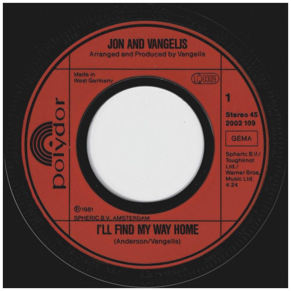 JON AND VANGELIS - I'LL FIND MY WAY HOME | 7" SINGLE USADO