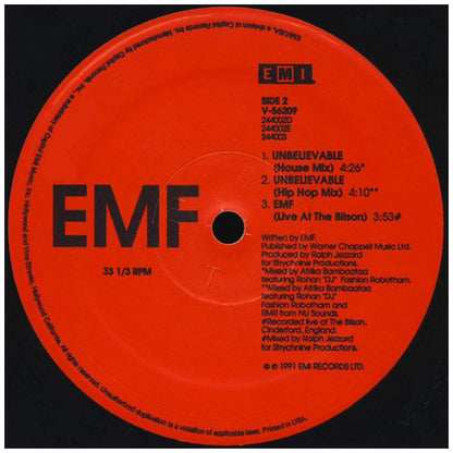 EMF - UNBELIEVABLE | 12'' MAXI SINGLE USADO