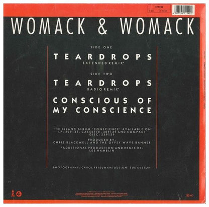WOMACK & WOMACK - TEARDROPS | 12" MAXI SINGLE USADO
