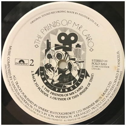 JON AND VANGELIS - THE FRIENDS OF MR CAIRO | VINILO USADO