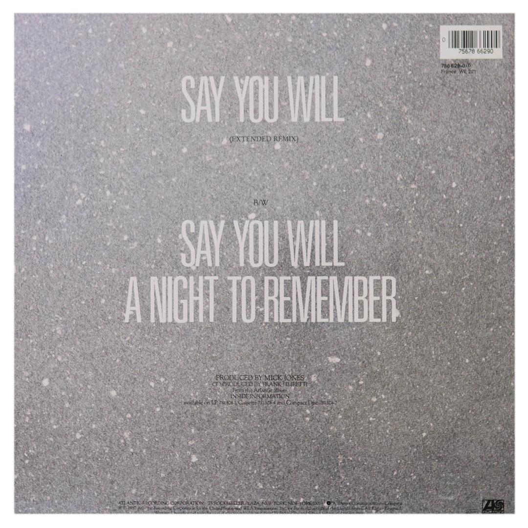 FOREIGNER - SAY YOU WILL | 12" MAXI SINGLE USADO