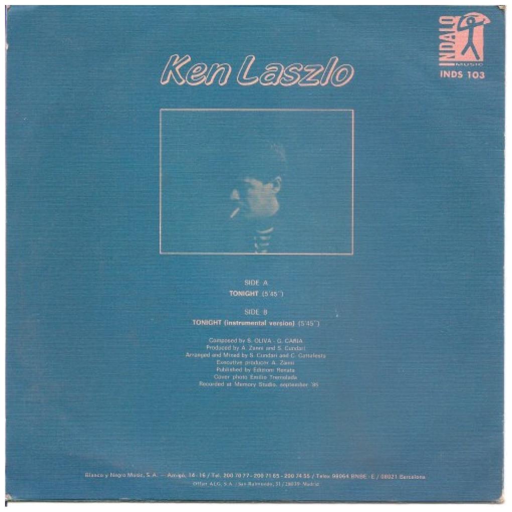 KEN LASZLO - TONIGHT (PROMO COPY) | 7" SINGLE USADO
