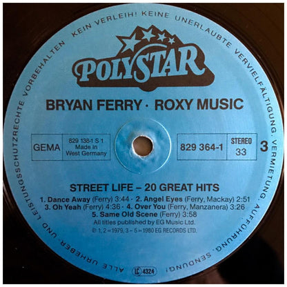 BRYAN FERRY AND ROXY MUSIC - STREET LIFE: 20 GREAT HITS (2LP) | VINILO USADO