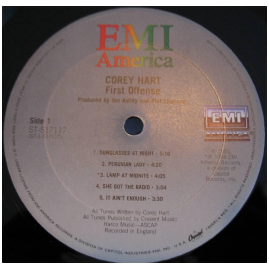 COREY HART - FIRST OFFENCE | VINILO