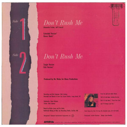 TAYLOR DAYNE  - DON T RUSH ME | 12" MAXI SINGLE USADO