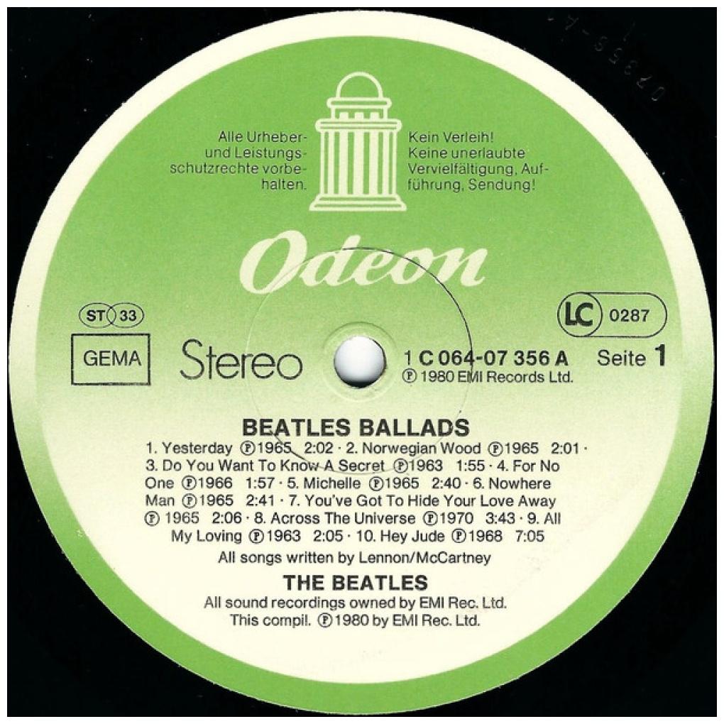 THE BEATLES - BALLADS: 20 ORIGINAL TRACKS | VINILO USADO