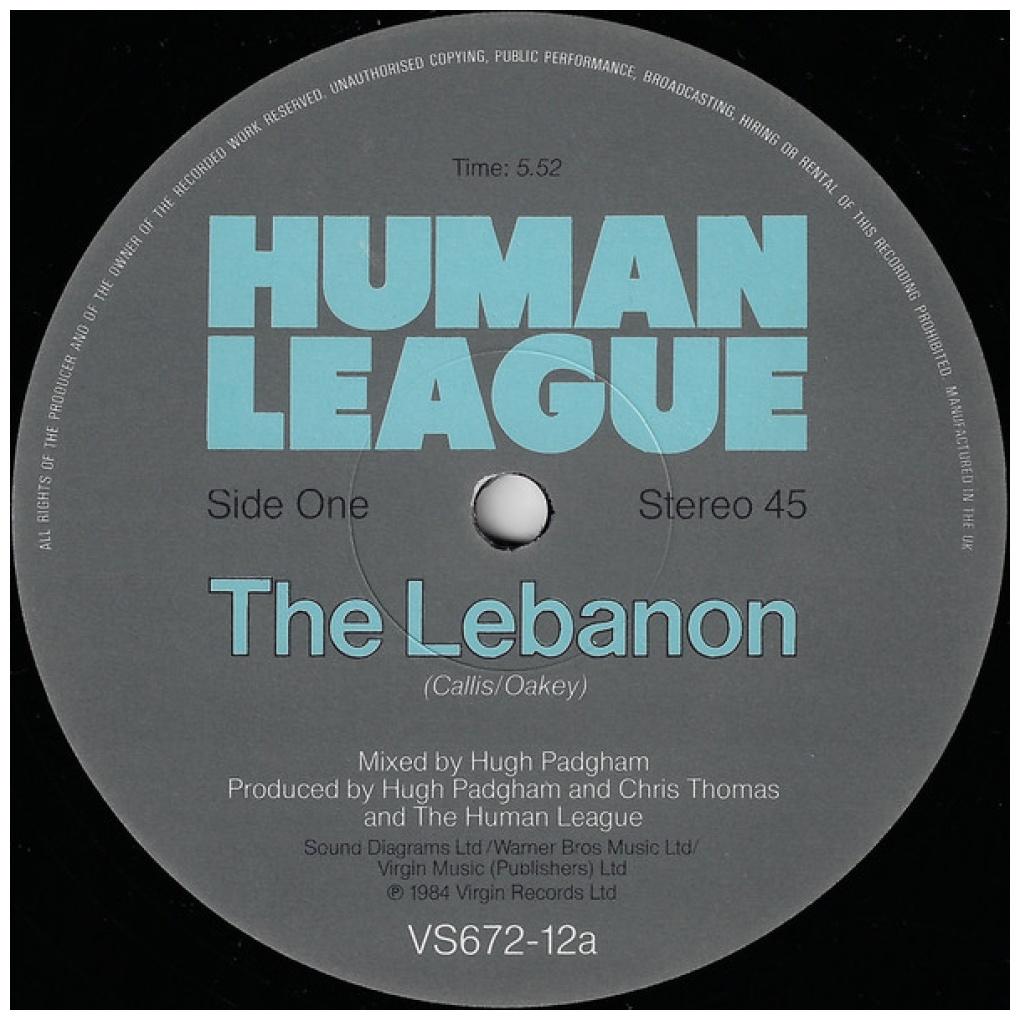 HUMAN LEAGUE - THE LEBANON | 12'' MAXI SINGLE USADO