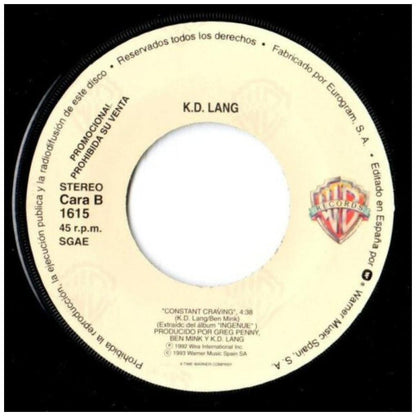 K.D. LANG - CONSTANT CRAVING | 7" SINGLE USADO