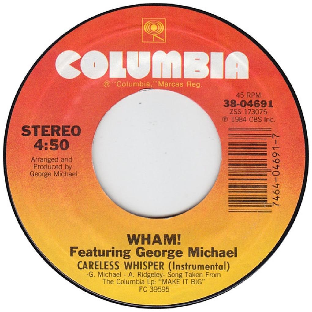 WHAM ft. GEORGE MICHAEL - CARELESS WHISPERS | 7" SINGLE USADO