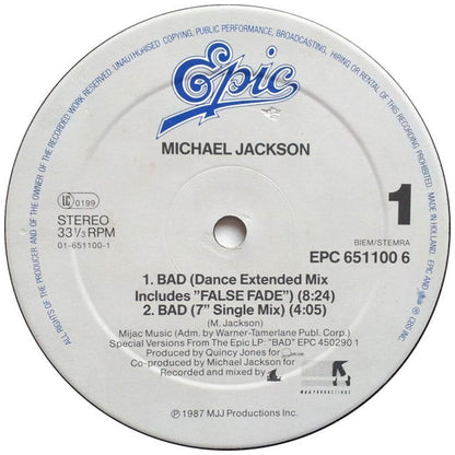 MICHAEL JACKSON - BAD | 12'' MAXI SINGLE USADO