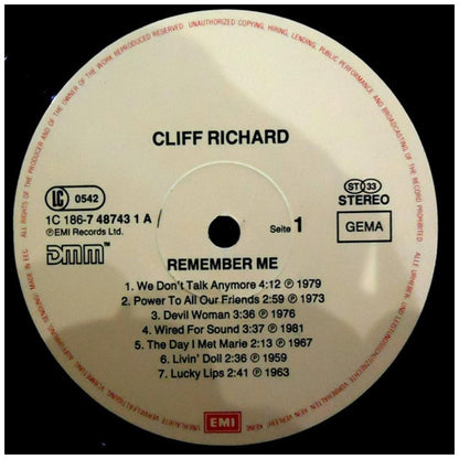 CLIFF RICHARD - REMEMBER ME: CLIFF'S GREATEEST HITS (2LP) | VINILO USADO