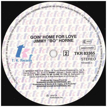 JIMMY "BO" HORNE ‎ - GOIN' HOME FOR LOVE | VINILO USADO