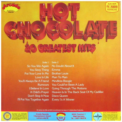 HOT CHOCOLATE - 20 GREATEST HITS | VINILO USADO