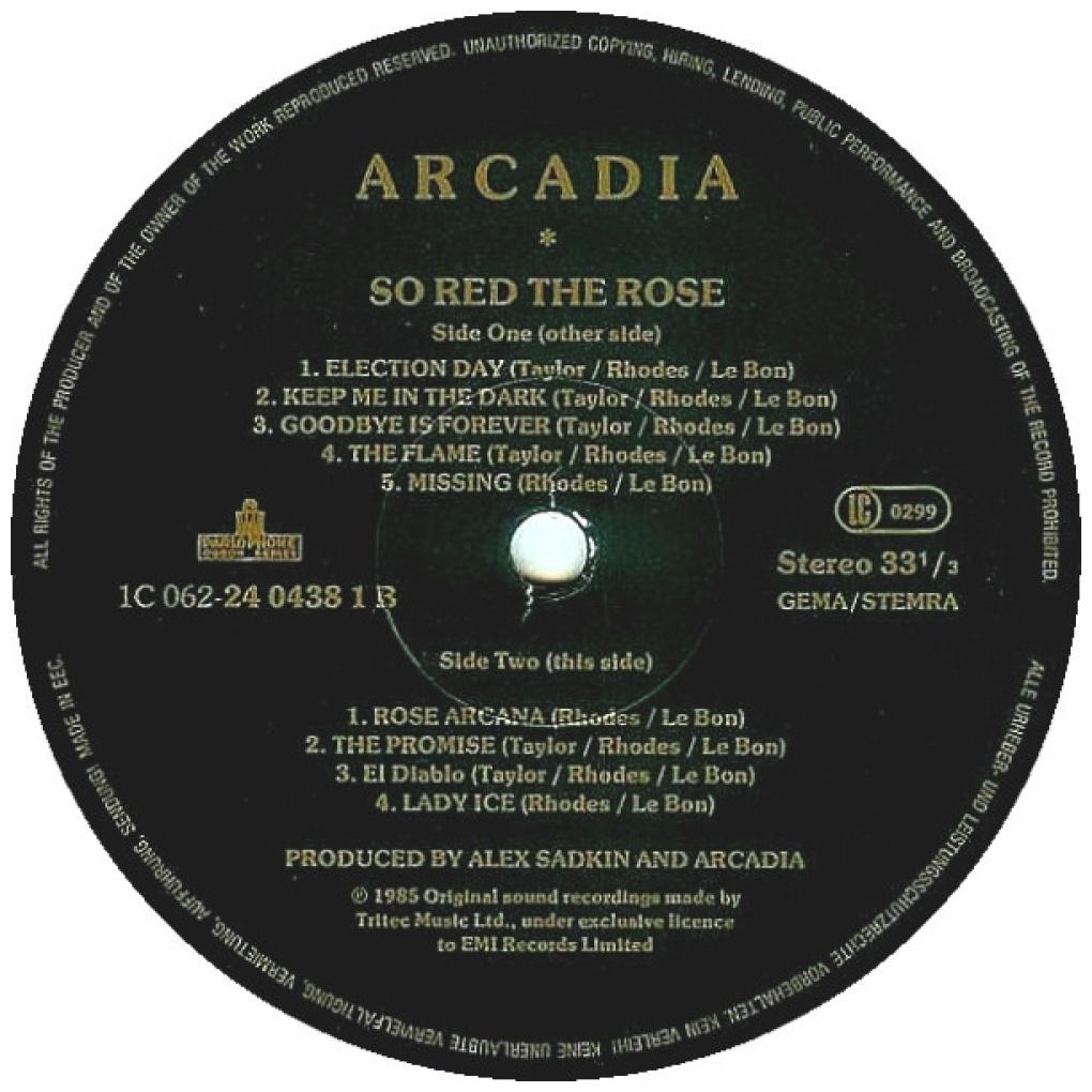 ARCADIA - SO RED THE ROSE | VINILO USADO