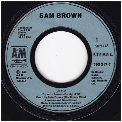 SAM BROWN - STOP! | 7" SINGLE USADO