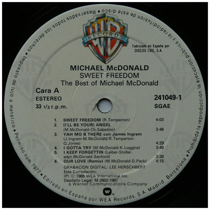 MICHAEL McDONALD - SWEET FREEDOM: THE BEST OF | VINILO USADO
