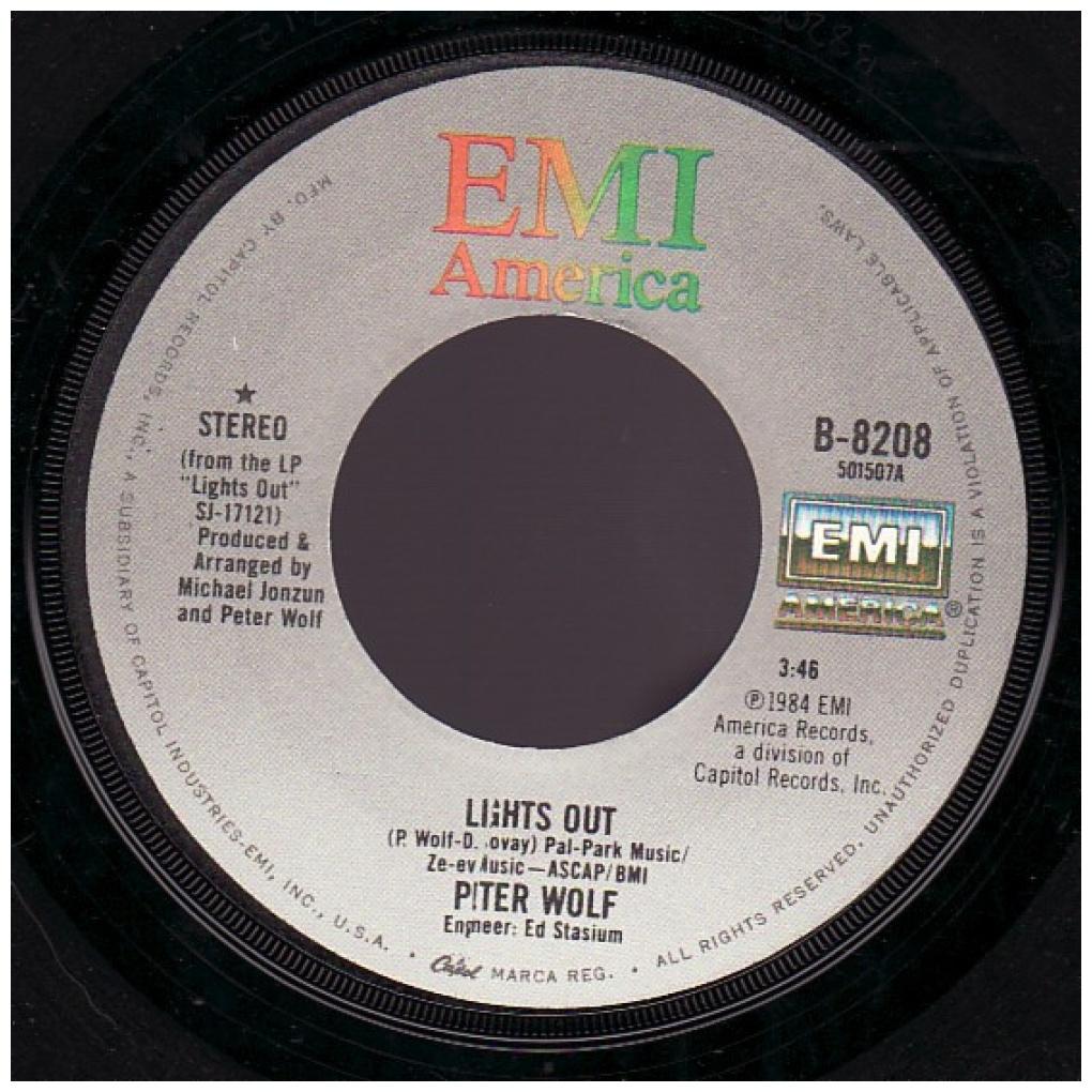 PETER WOLF - LIGHTS OUT | 7" SINGLE USADO