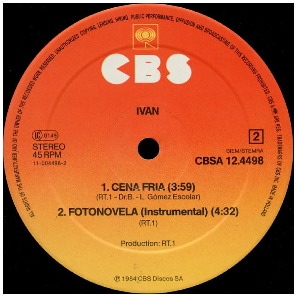 IVAN - FOTONOVELA | 12'' MAXI SINGLE USADO