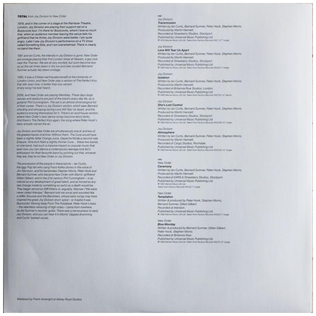 NEW ORDER & JOY DIVISION  - TOTAL: THE BEST OF (2LP) | VINILO