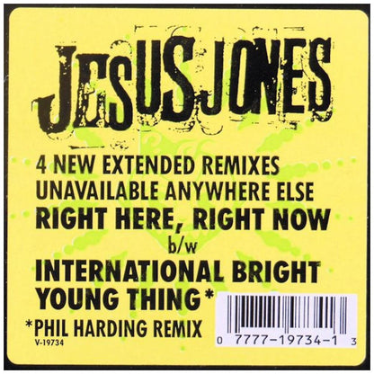JESUS JONES - RIGHT HERE, RIGHT NOW | 12'' MAXI SINGLE USADO