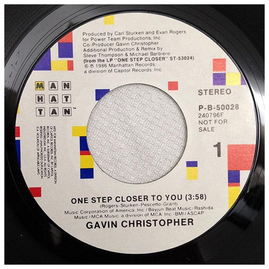 GAVIN CHRISTOPHER - ONE STEP CLOSER TO YOU | 7" SINGLE VINILO USADO