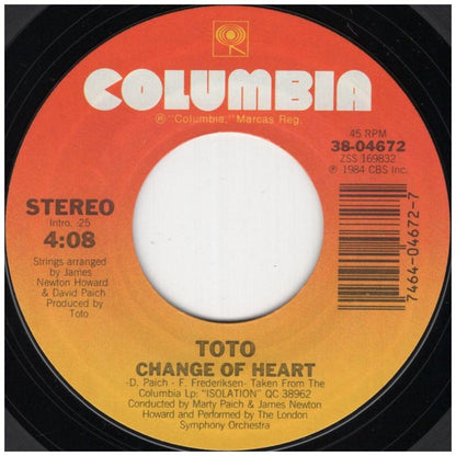 TOTO - STRANGER IN TOWN | 7" SINGLE USADO