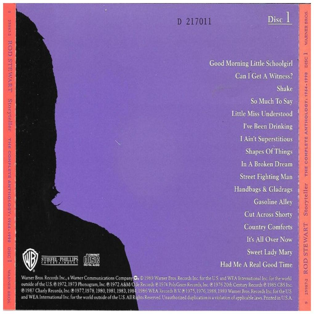 ROD STEWARD - STORYTELLER: THE COMPLETE ANTHOLOGY 1964-1990 (4CD+BOOK) | CD USADO