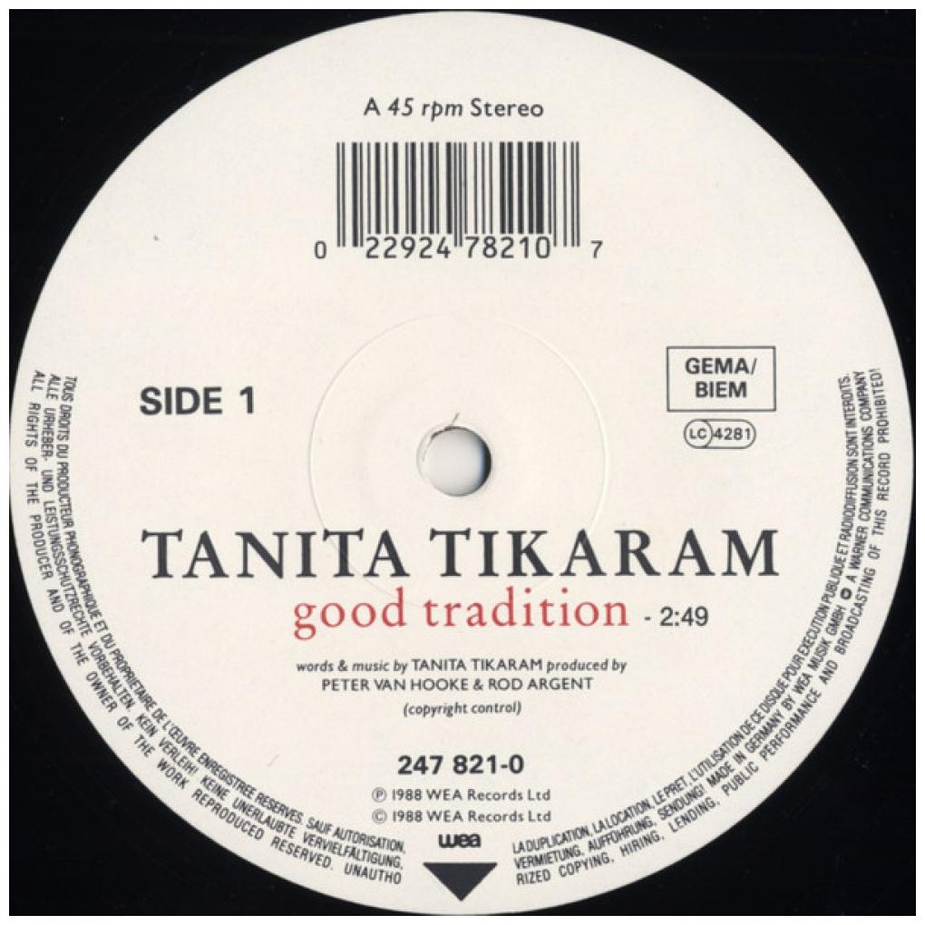 TANITA TIKARAM - GOOD TRADITION | 12" MAXI SINGLE VINILO USADO