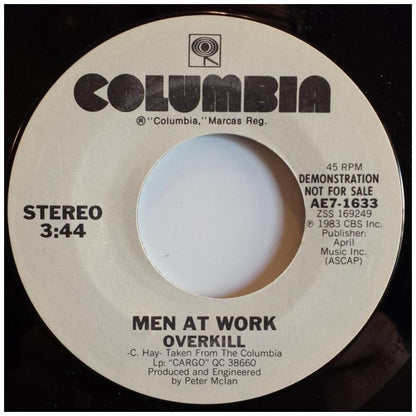 MEN AT WORK - OVERKILL | 7" SINGLE USADO