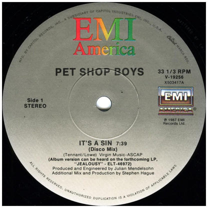 PET SHOP BOYS - IT'S A SIN | 12'' MAXI SINGLE USADO
