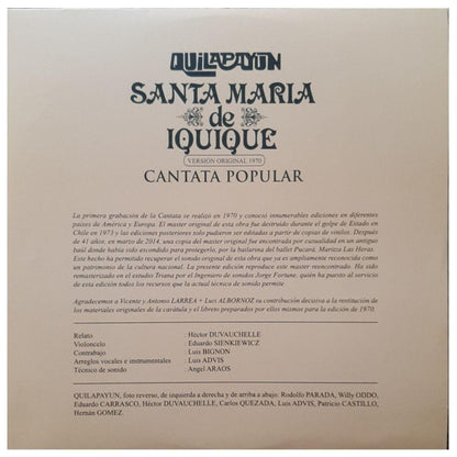 QUILAPAYUN  - CANTATA SANTA MARIA DE IQUIQUE | VINILO