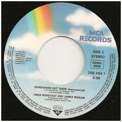 LINDA RONSTADT & JAMES INGRAM - SOMEWHERE OUT THERE | 7" SINGLE USADO