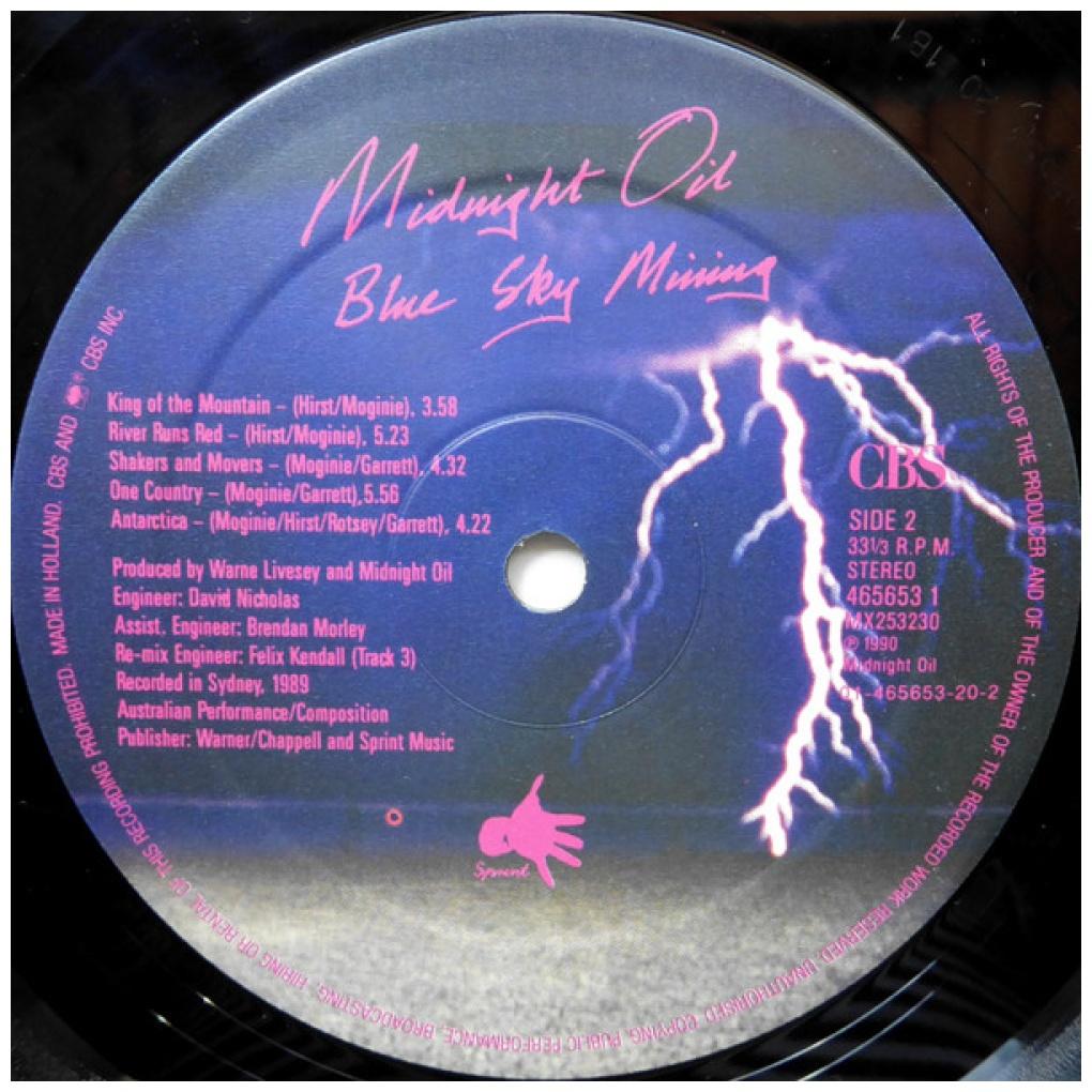 MIDNIGHT OIL - BLUE SKY MINING | VINILO USADO