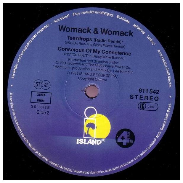 WOMACK & WOMACK - TEARDROPS | 12" MAXI SINGLE USADO