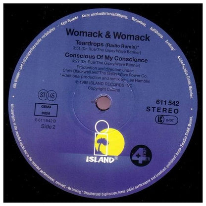 WOMACK & WOMACK - TEARDROPS | 12" MAXI SINGLE USADO