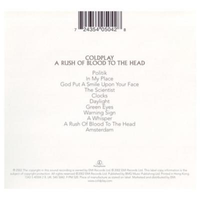 COLDPLAY - A RUSH OF BLOOD TO THE HEAD | CD