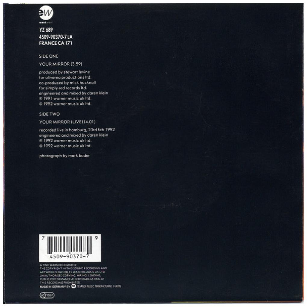 SIMPLY RED - YOUR MIRROR | 7" SINGLE USADO