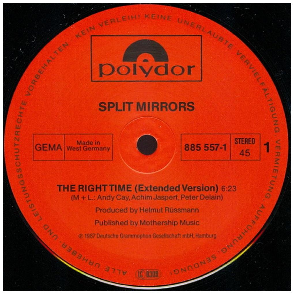 SPLIT MIRRORS - THE RIGHT TIME | 12'' MAXI SINGLE USADO
