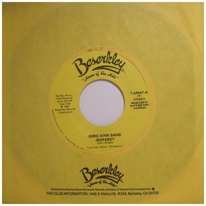GREG KIHN  BAND - JEOPARDY | 7" SINGLE USADO