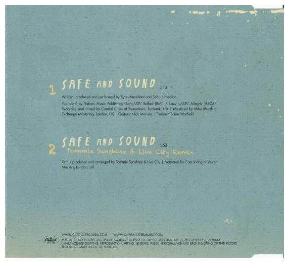 CAPITAL CITIES - SAFE AND SOUND | CD SINGLE USADO